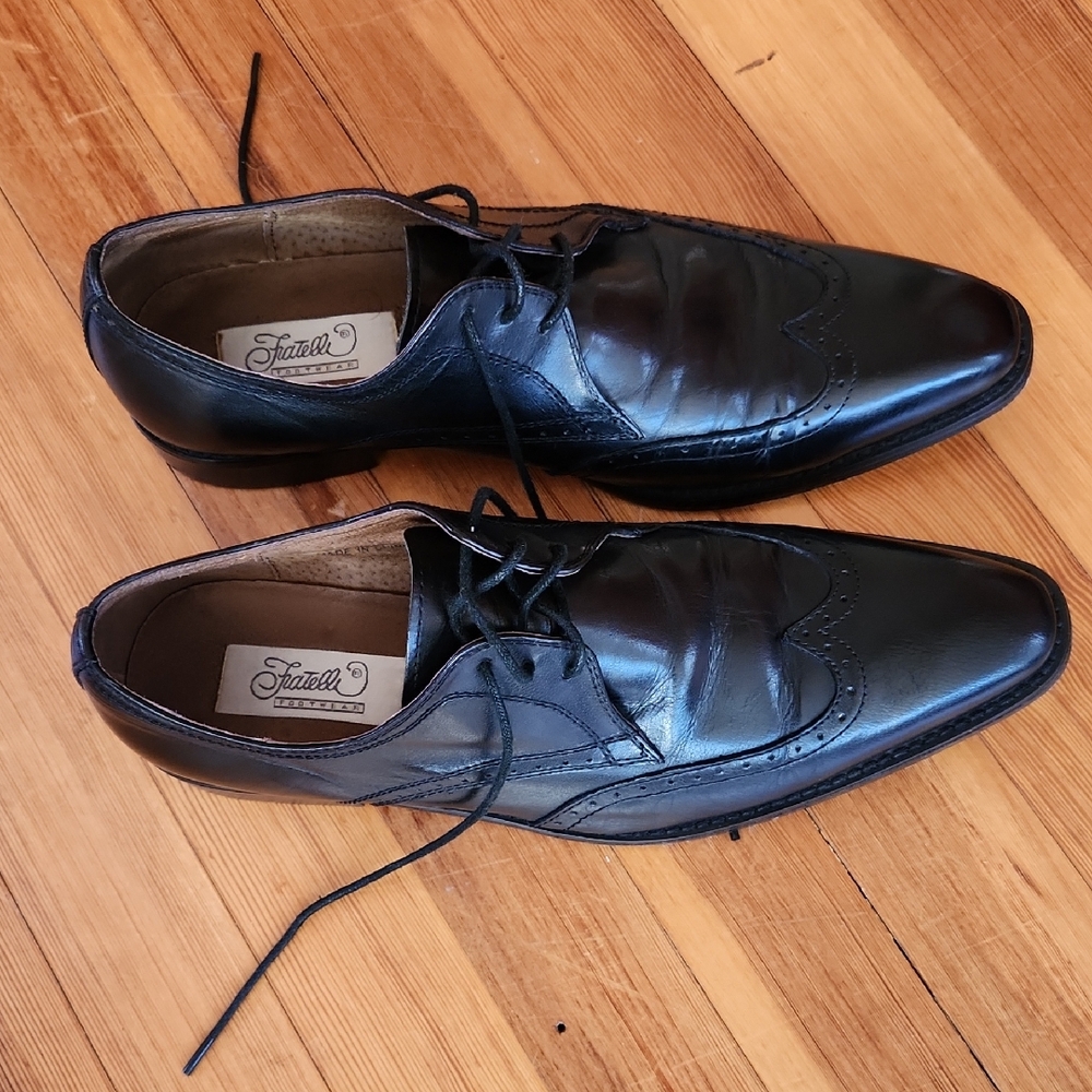 Fratelli Black Wingtip Dress Shoes